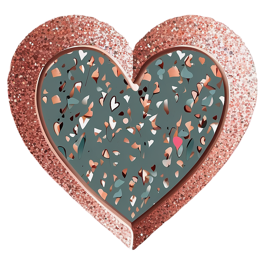 Rose Gold Glitter Heart Design Png 56