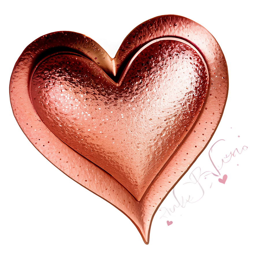 Rose Gold Glitter Heart Design Png Ugm