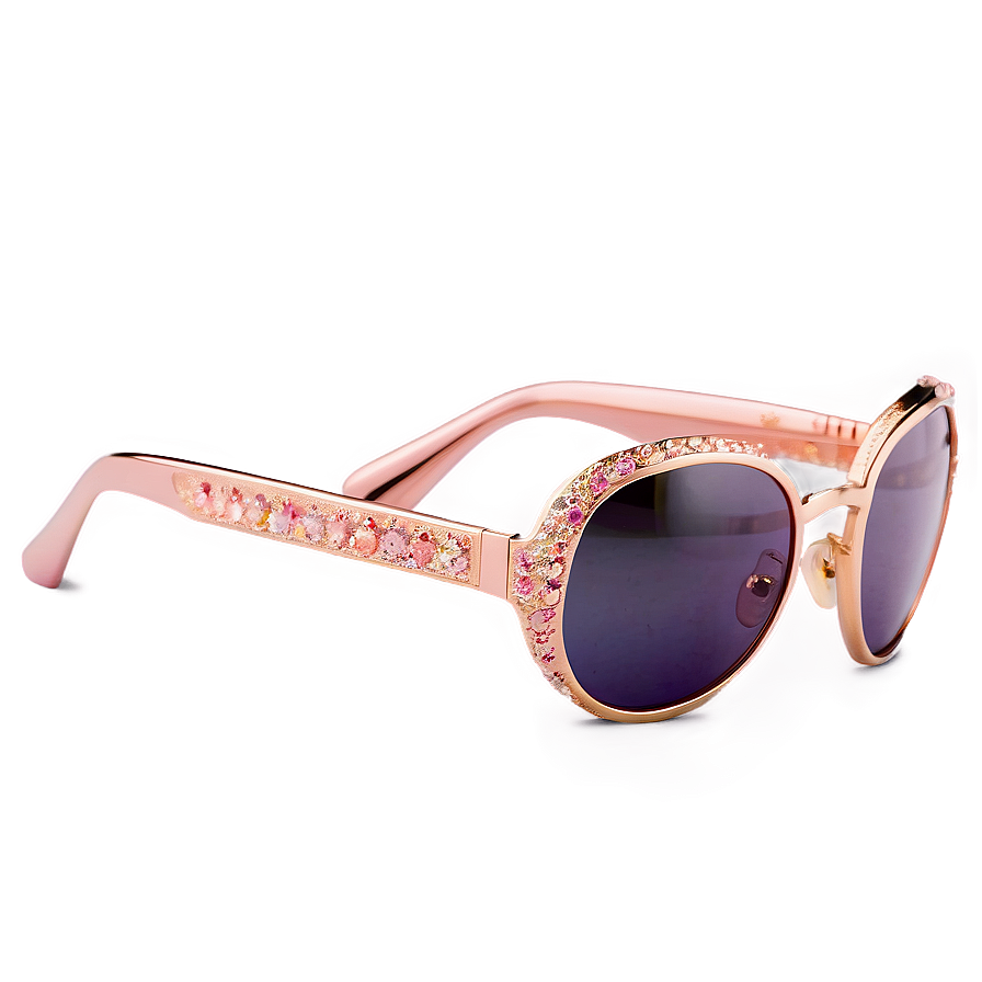 Rose Gold Glitter Sunglasses Png 16