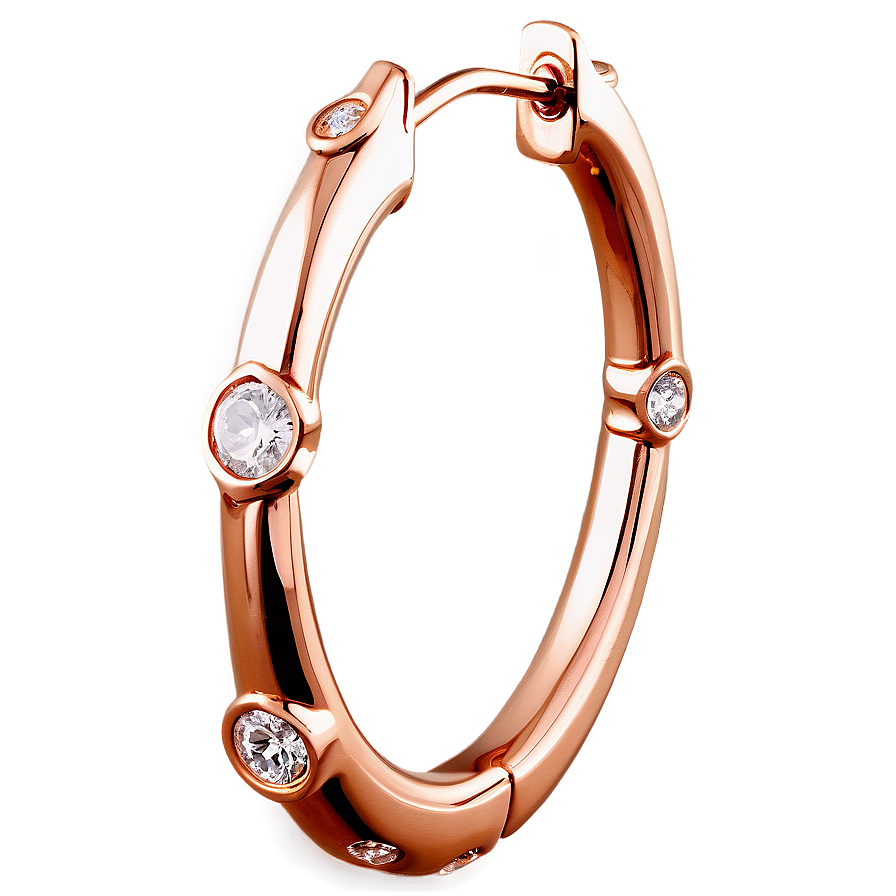 Rose Gold Hoop Earring Png 06132024