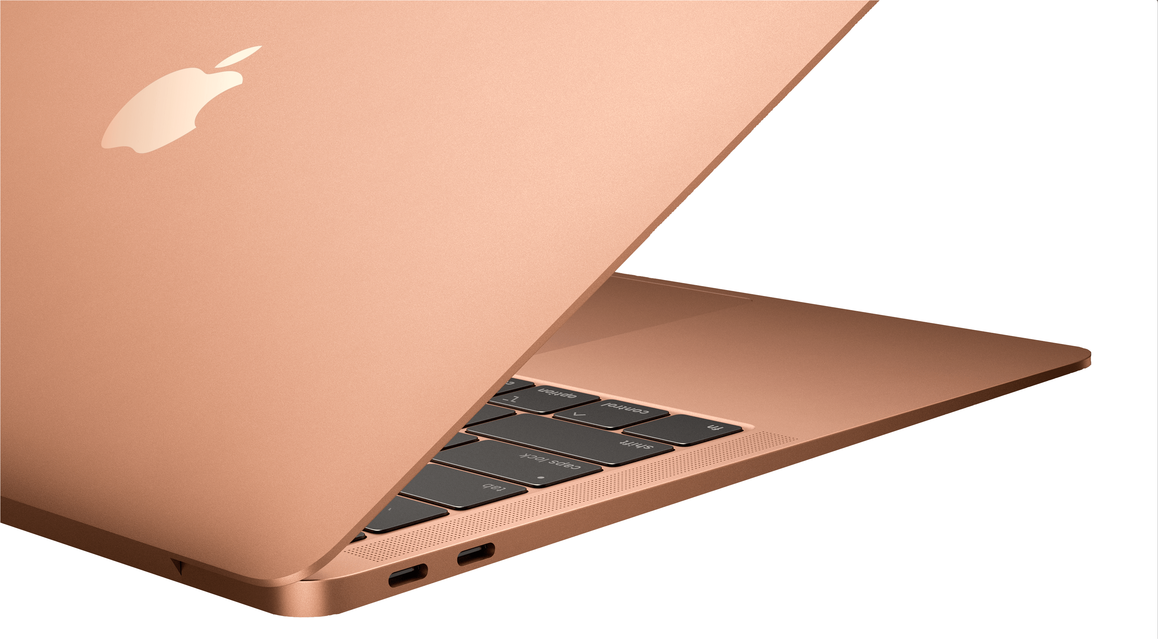 Rose Gold Mac Book Open Angle