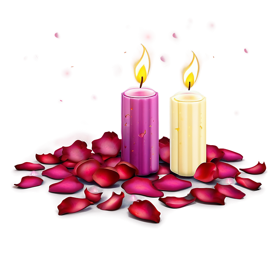 Rose Petals And Candles Png 05252024