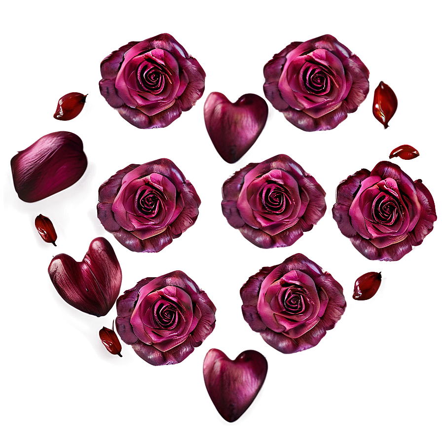 Rose Petals Heart Shape Png 05252024