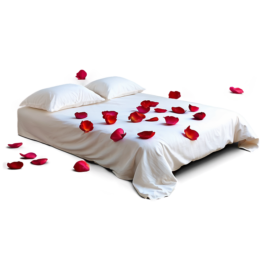 Rose Petals On Bed Png 12