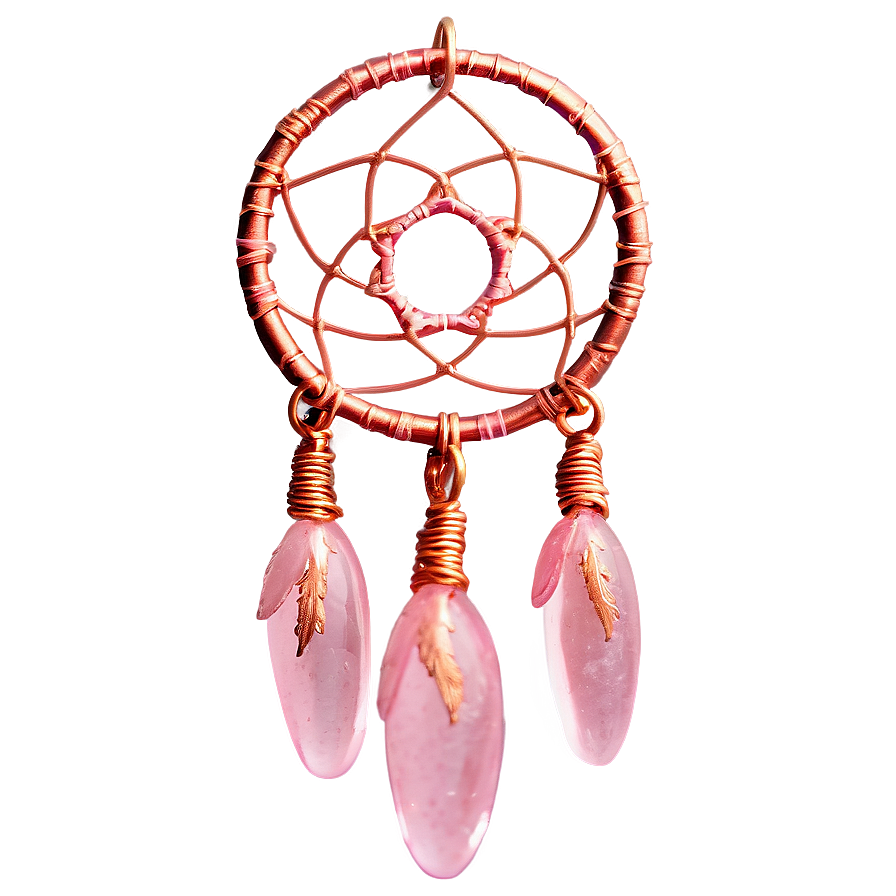 Rose Quartz Dreamcatcher Charm Png 06272024