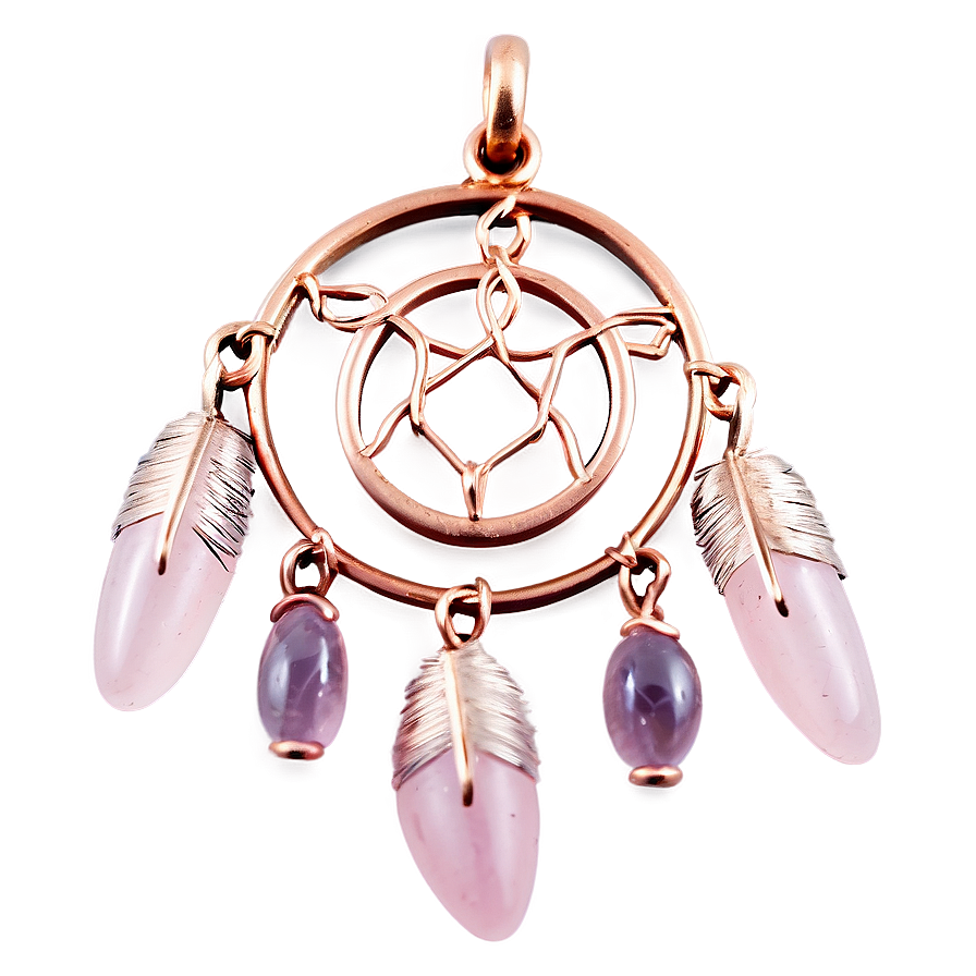 Rose Quartz Dreamcatcher Charm Png Nbk77