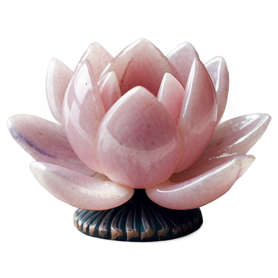 Rose Quartz Lotus Flower Carving Png Ilg