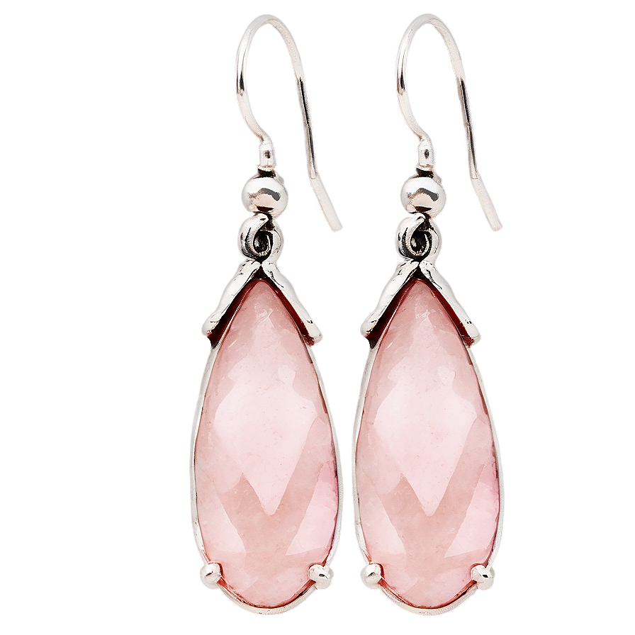 Rose Quartz Teardrop Earrings Png 99