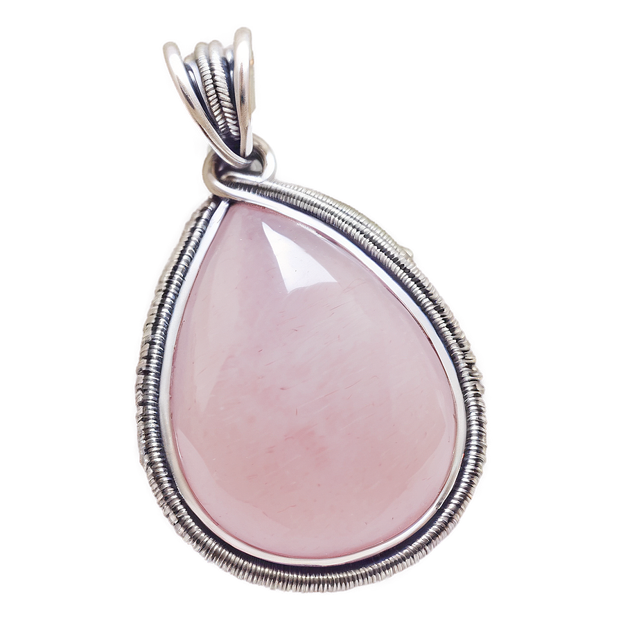 Rose Quartz Wire Wrapped Pendant Png 1