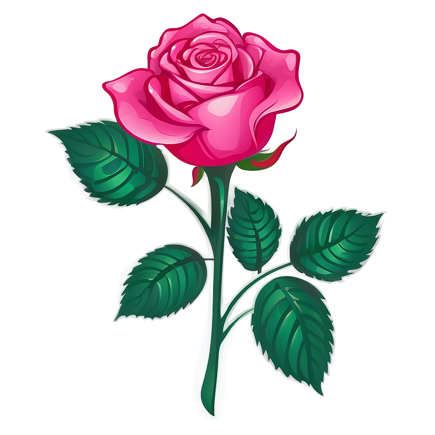 Rose With Leaves Clipart Png 33