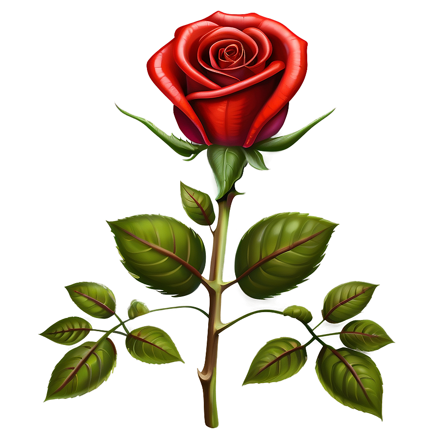 Rose With Leaves Clipart Png Egb54