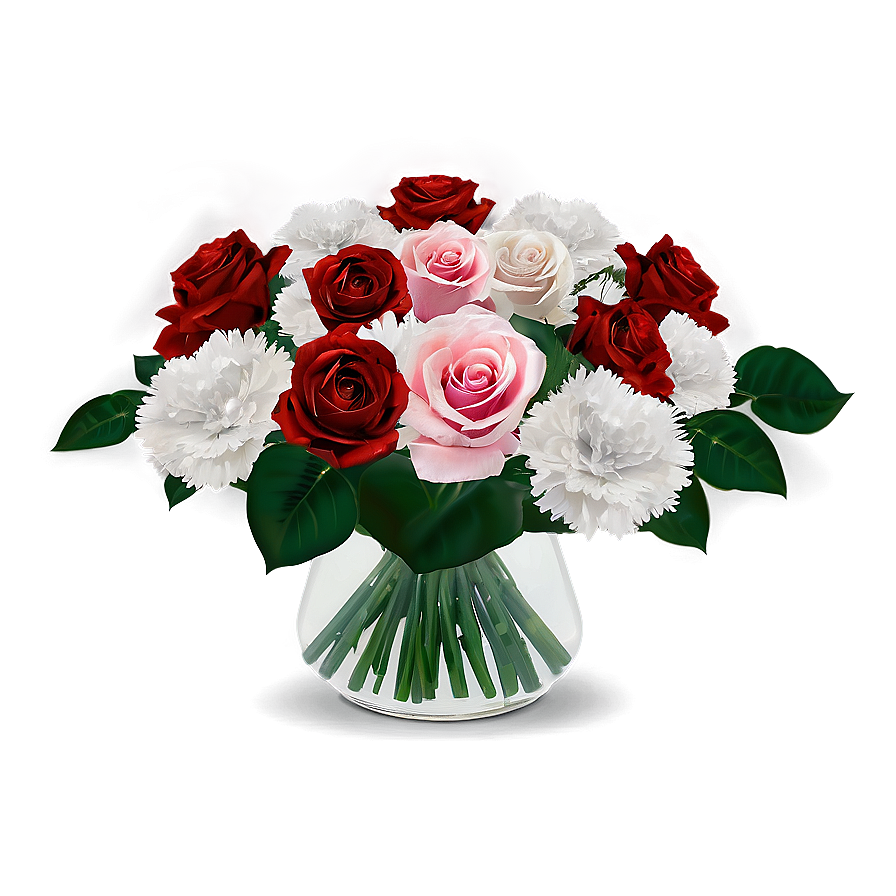 Roses And Carnations Arrangement Png 91