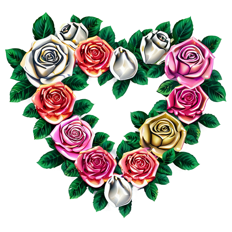 Roses Heart Wreath Png 05042024