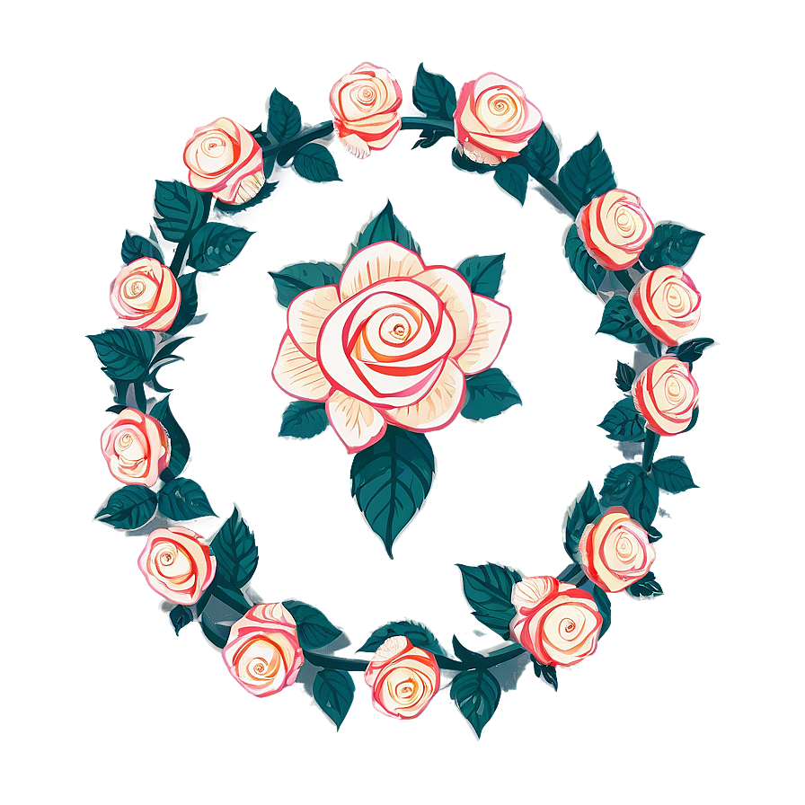 Roses Heart Wreath Png 51