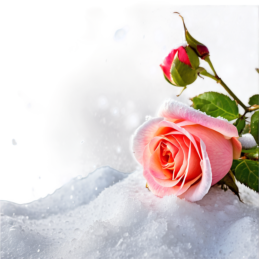 Roses In Snow Png Fme