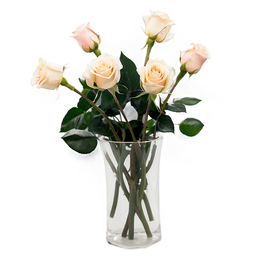 Roses In Vase Arrangement Png Ube