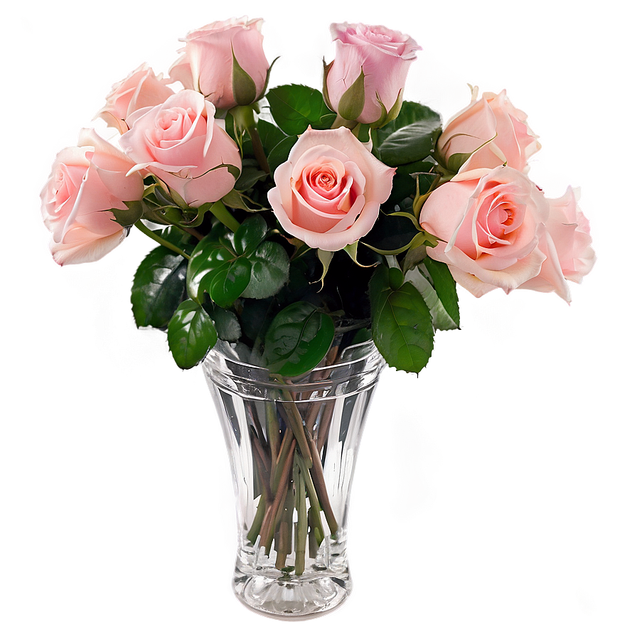 Roses In Vase Arrangement Png Xlo9