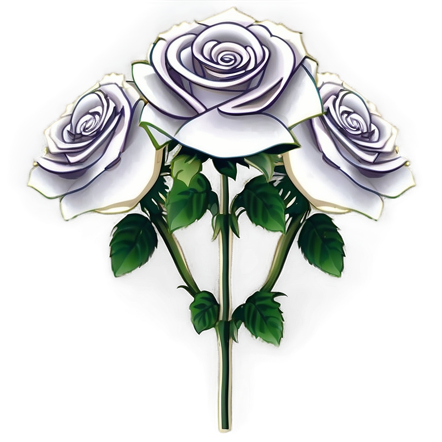 Roses With Greenery Bouquet Png Sek36