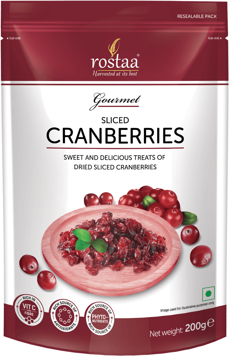 Rostaa Gourmet Sliced Cranberries Package