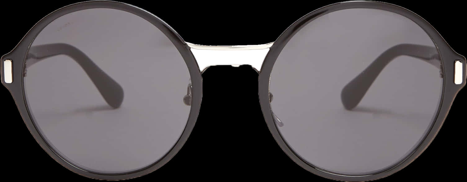 Round Black Glasses Isolated