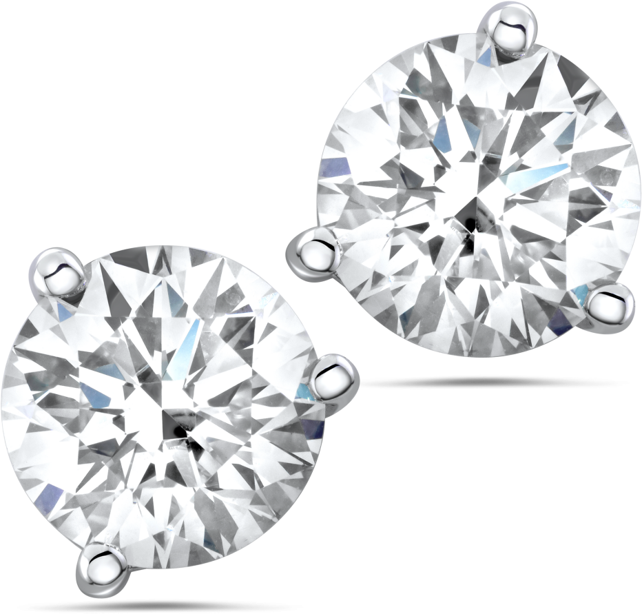 Round Cut Diamond Stud Earrings