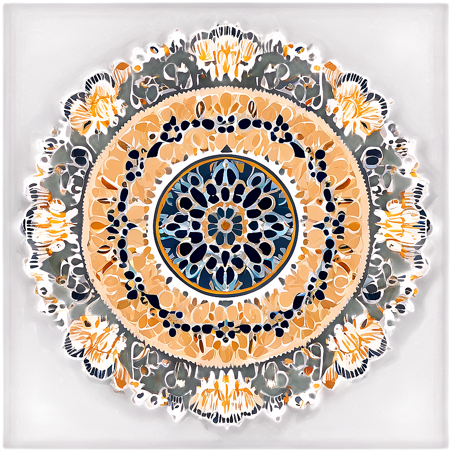 Round Floral Doily Png 06122024