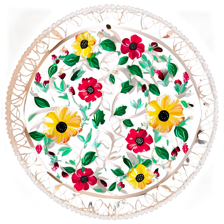 Round Floral Doily Png Hvb31