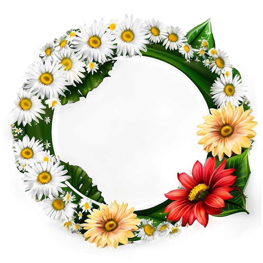 Round Flower Frame Png 05252024