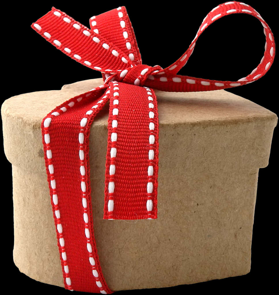 Round Gift Boxwith Red Ribbon