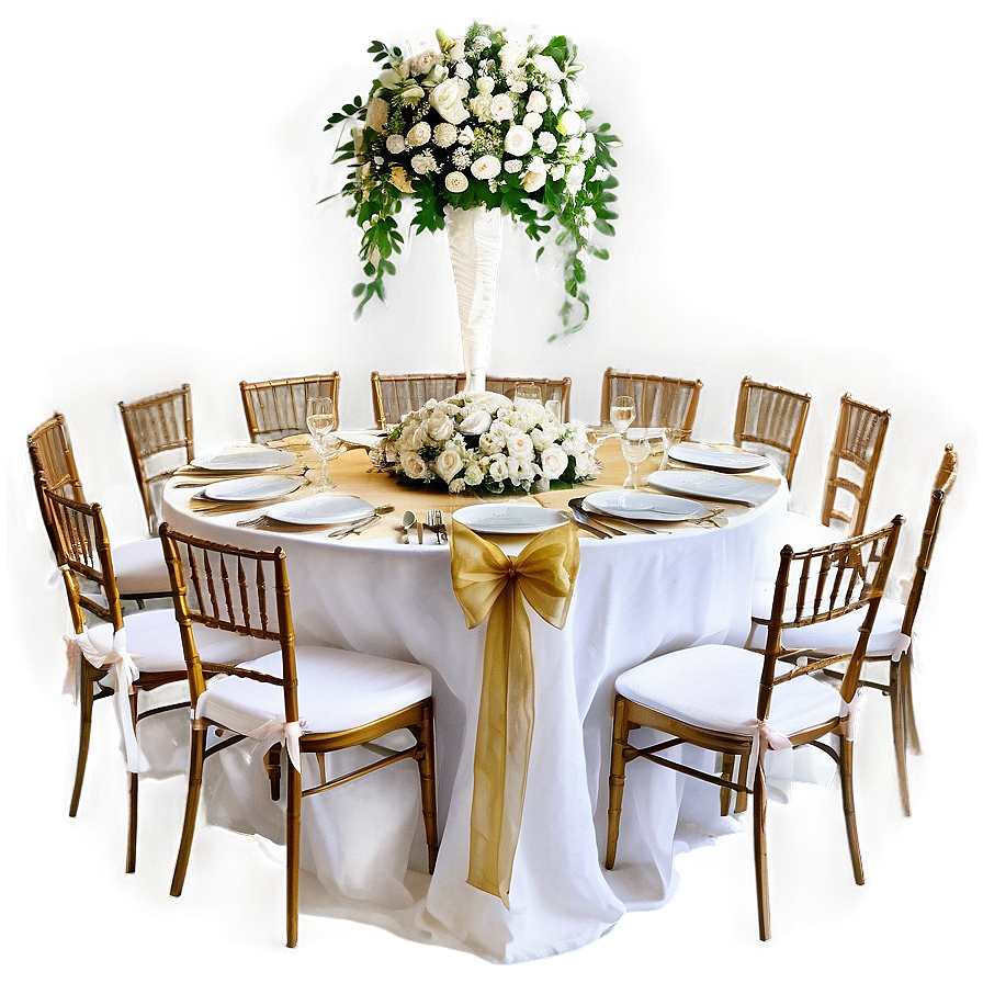 Round Table Wedding Arrangement Png Nrs98