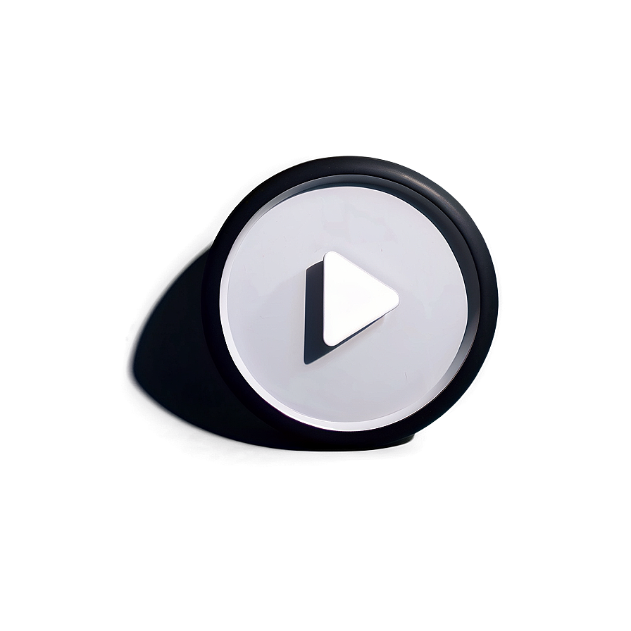 Round White Play Button Png 72