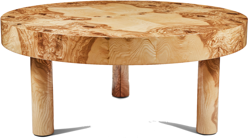 Round Wooden Coffee Table.png