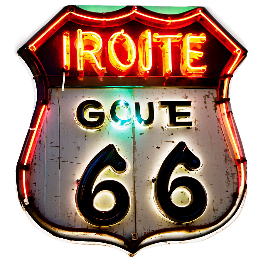 Route 66 Neon Signage Png 67