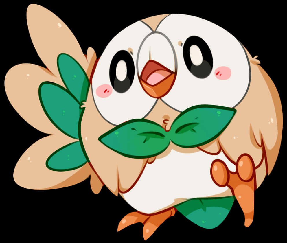 Rowlet Cartoon Illustration