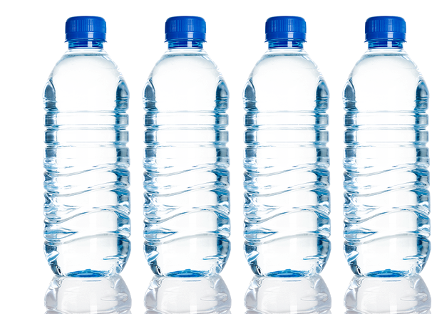 Rowof Plastic Water Bottles