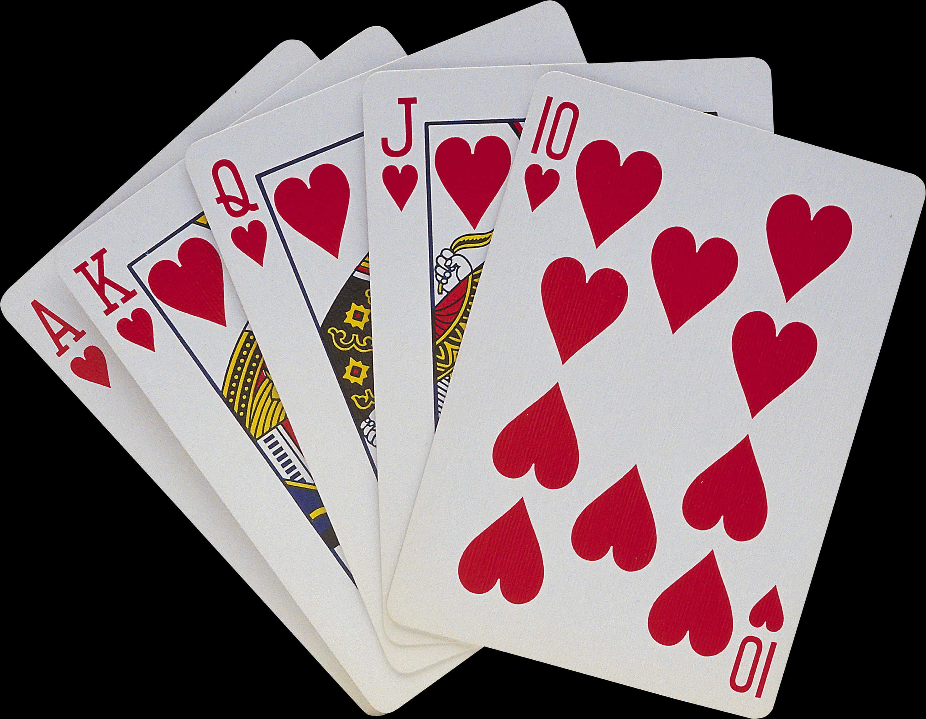 Royal Flush Hearts Playing Cards