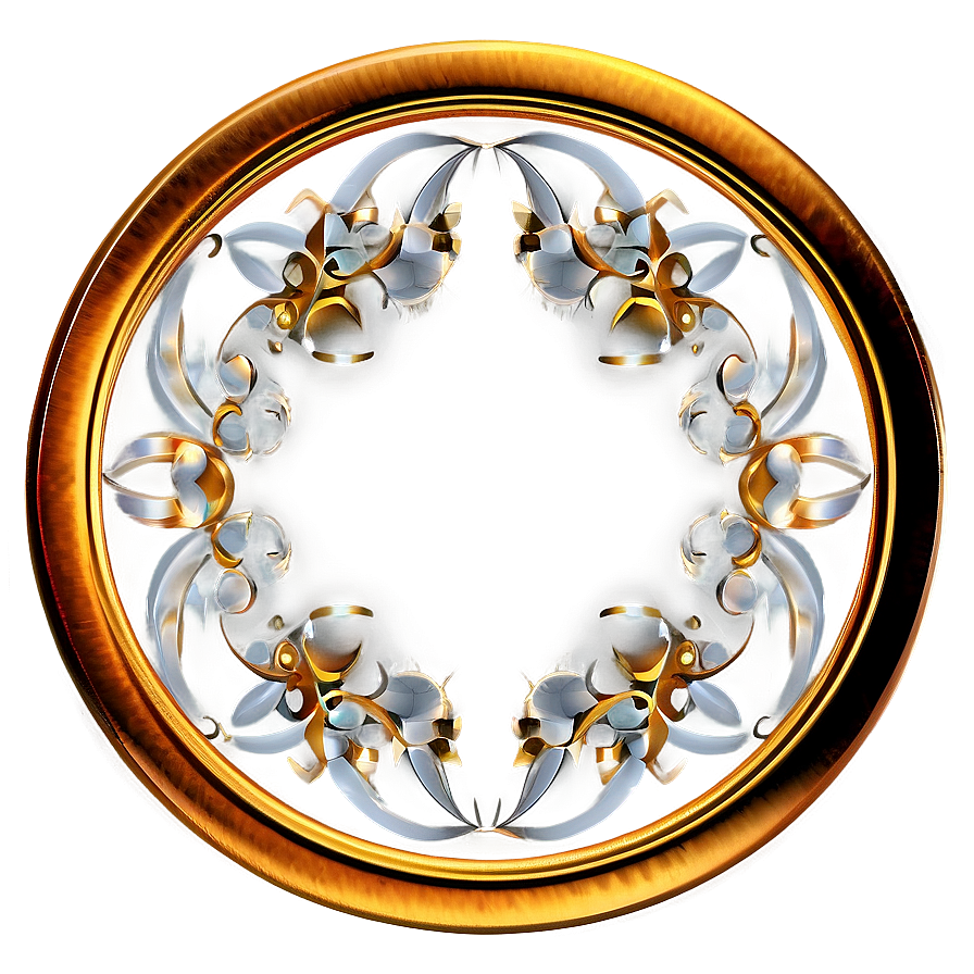 Royal Gold Circle Frame Design Png Yyu9