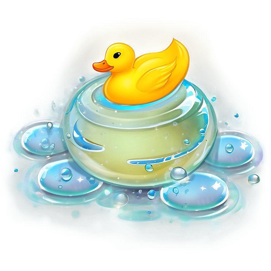 Rubber Duck With Bubbles Png Bub50