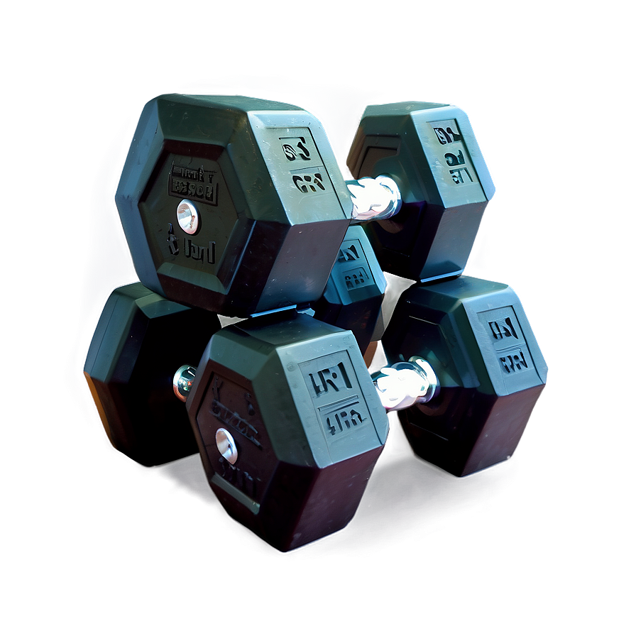 Rubber Hex Dumbbell Png 05252024