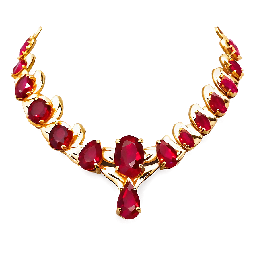 Ruby Gold Necklace Png Aem