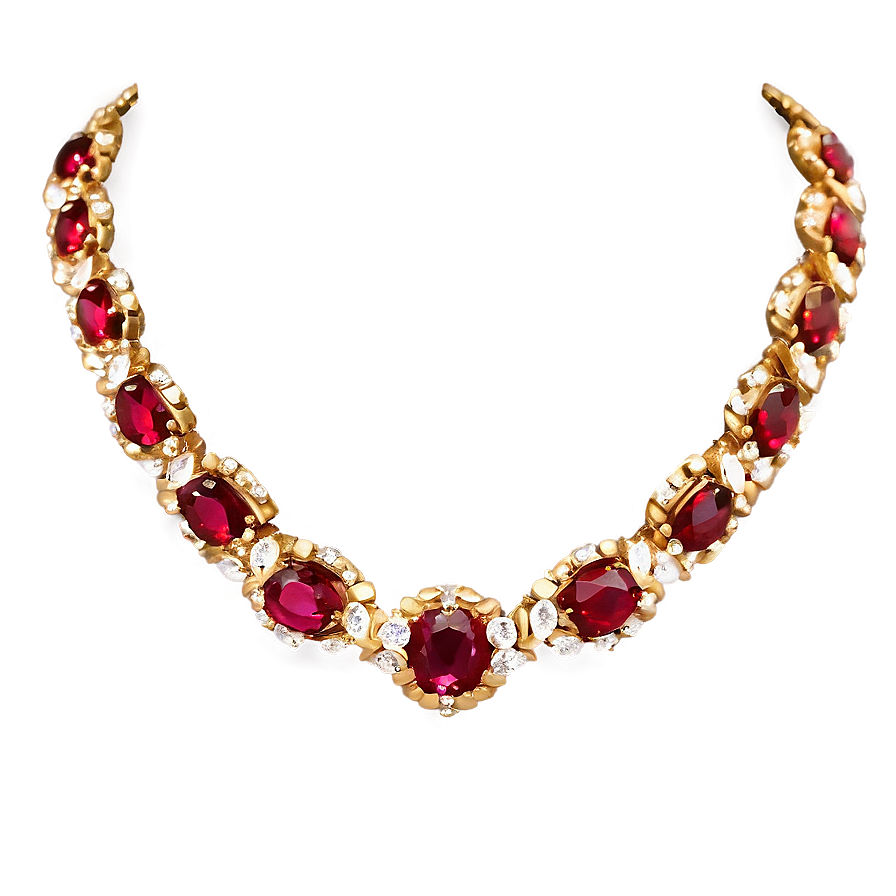 Ruby Gold Necklace Png Mcg54