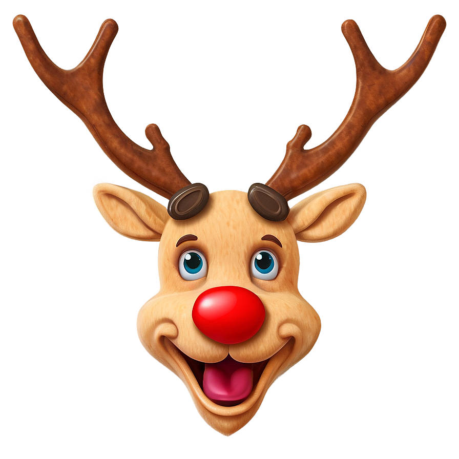 Rudolph Reindeer Face Png 06282024