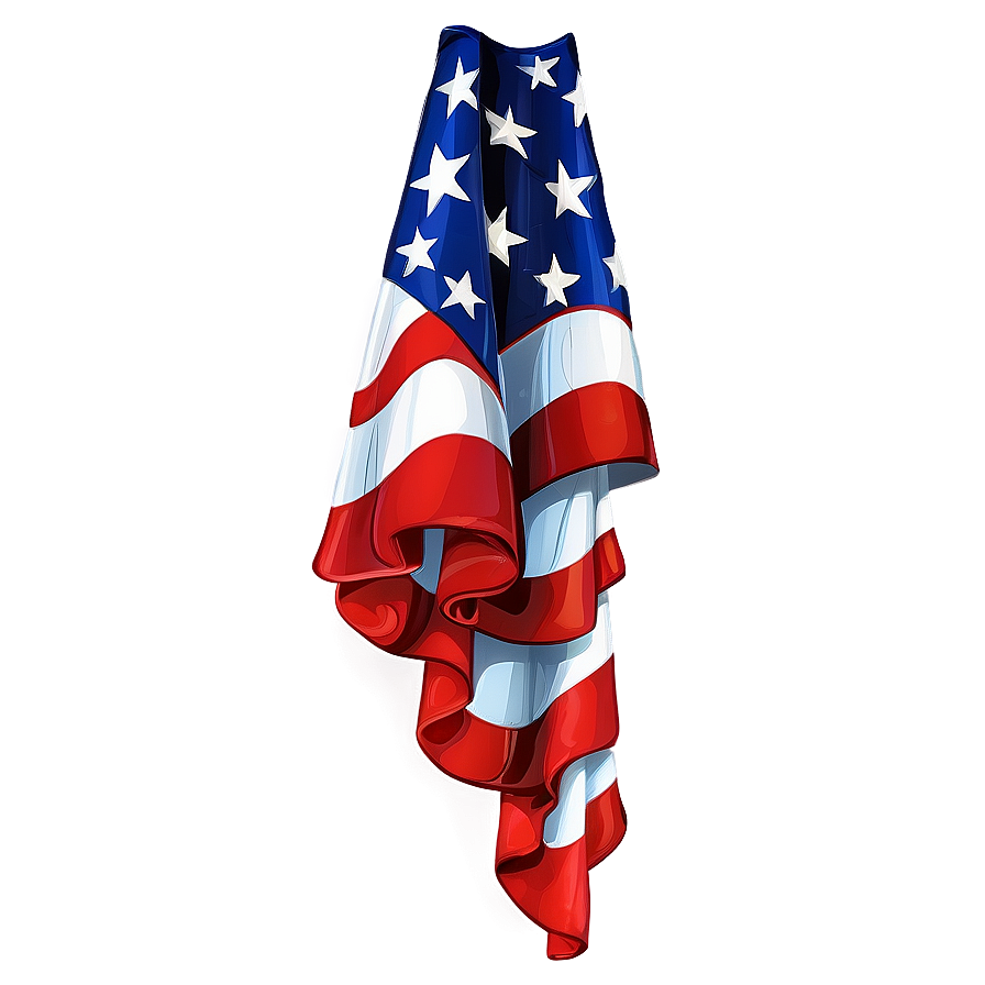 Ruffled American Flag Transparent Clipart Vtt51