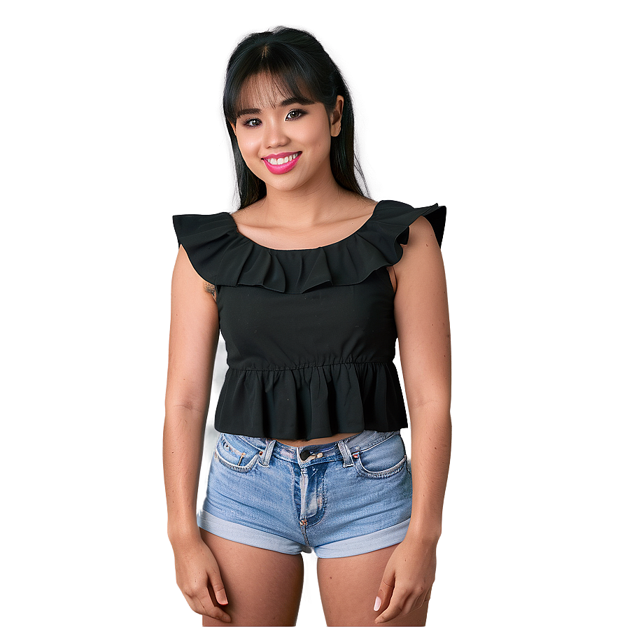 Ruffled Crop Top Png Pyh