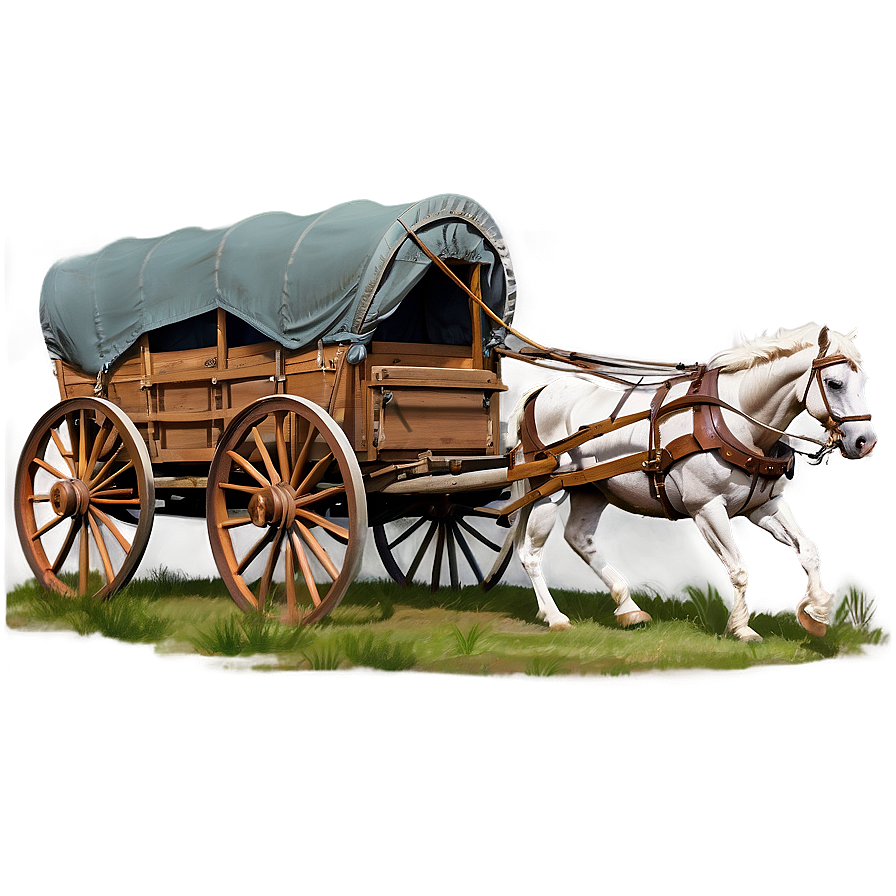 Rugged Covered Wagon Journey Png Iud51