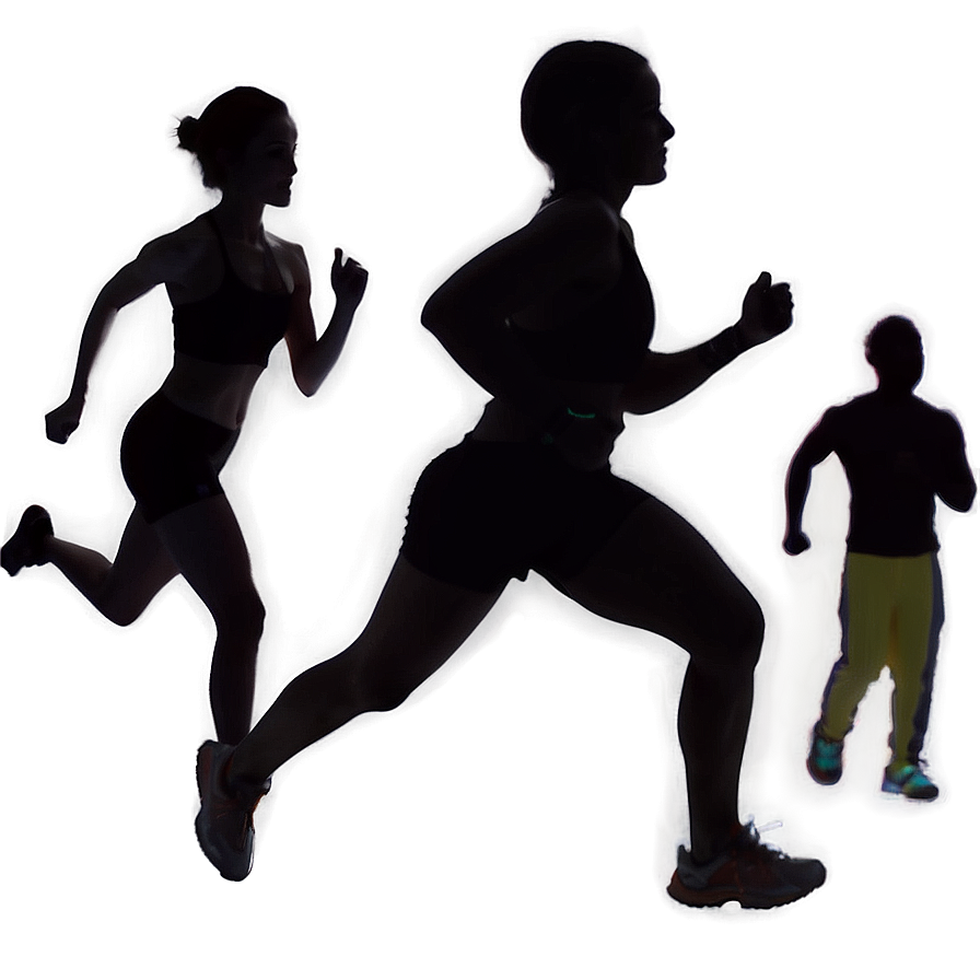 Runner's Silhouette At Dawn Png 06112024