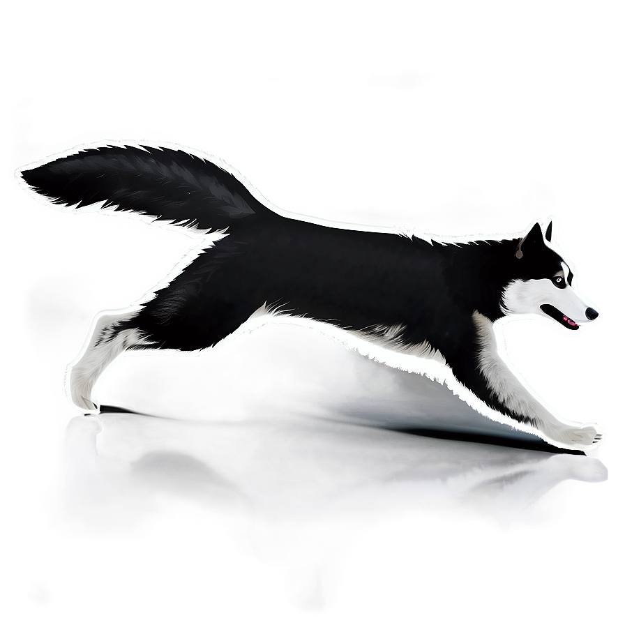 Running Husky Silhouette Png 06112024