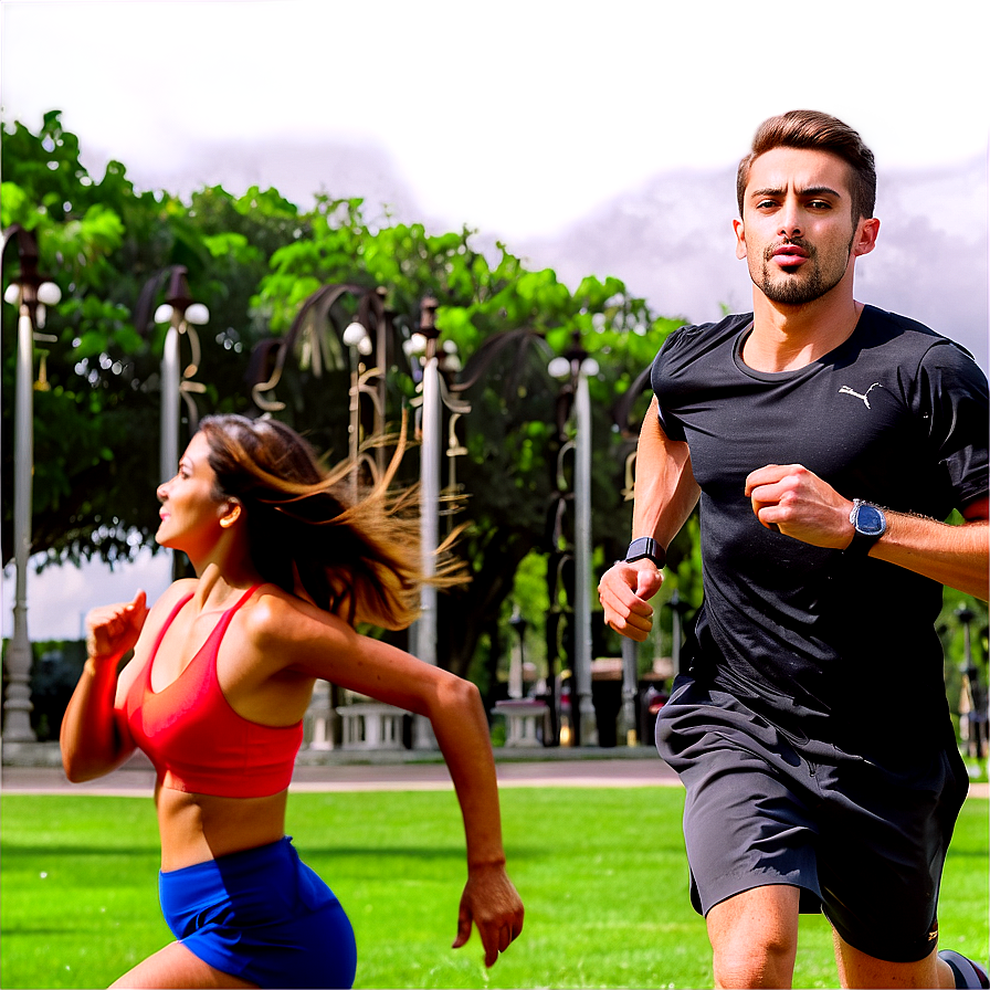 Running In Park Png 64