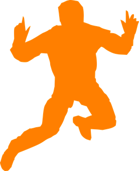 Running Man Silhouette Orange