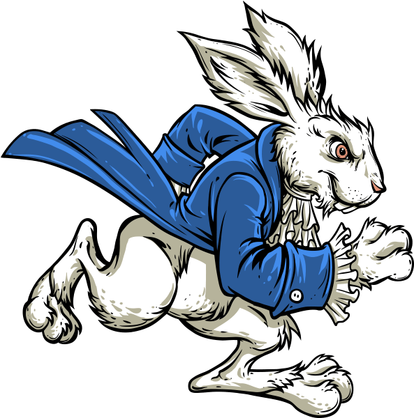 Running White Rabbit Illustration